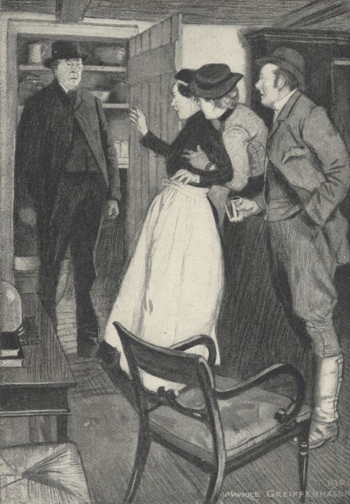 An illustration for the story Cupboard Love by the author W. W. Jacobs