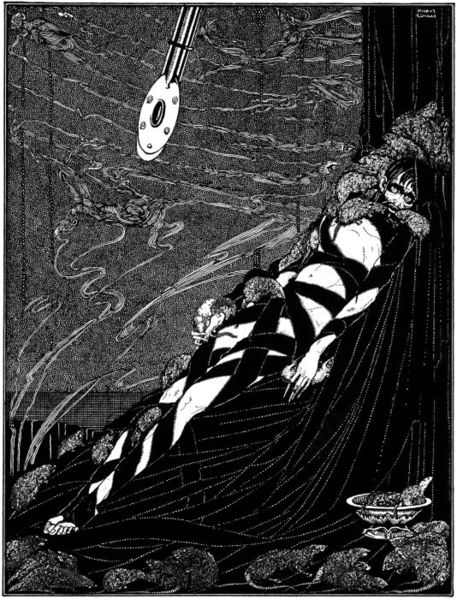 An illustration for the story The Pit and the Pendulum by the author Edgar Allen Poe